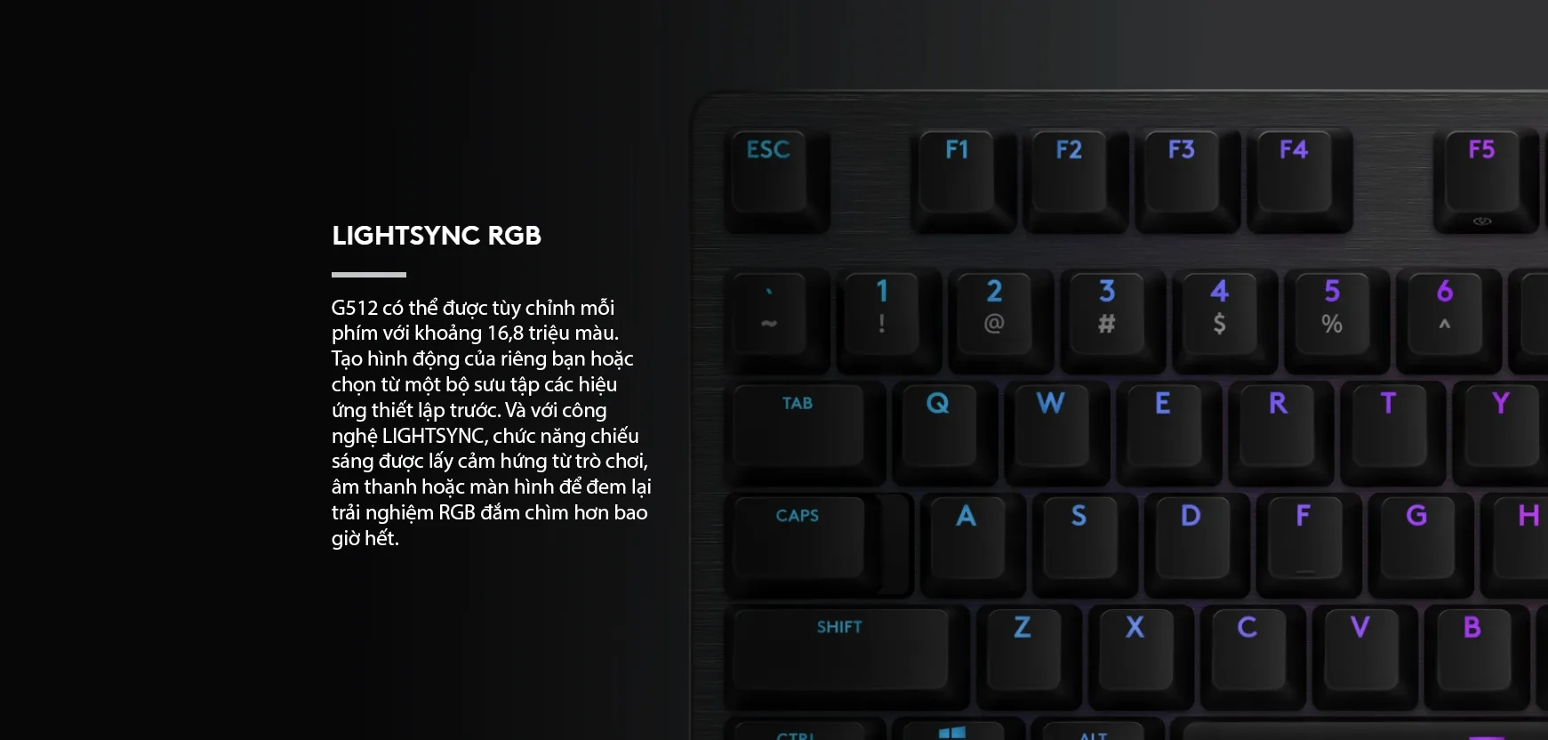 Bàn phím cơ Logitech G512 Lightsync RGB Tactile (USB/GX Brown) 3
