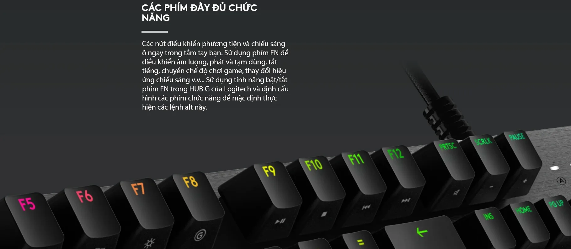 Bàn phím cơ Logitech G512 Lightsync RGB Tactile (USB/GX Brown) 7