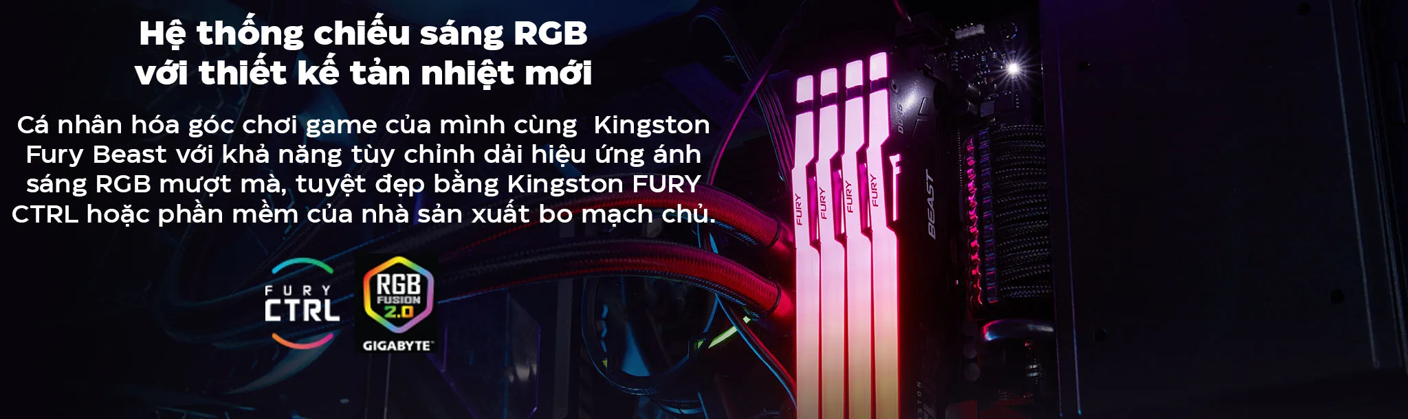 Ram Desktop Kingston Fury Beast RGB DDR5