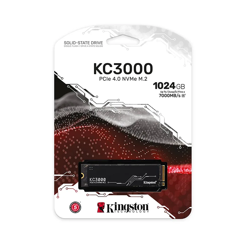 Ổ Cứng SSD KINGSTON KC3000 1024GB – M.2 2280 PCIe Gen4 x4 (Đọc 7000MB/s – Ghi 6000MB/s)-(SKC3000S/1024G)