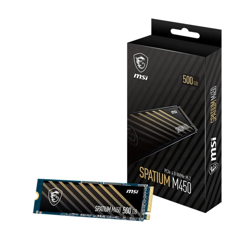 Ổ Cứng SSD MSI SPATIUM M450 500GB – M.2 2280 PCIe Gen4 x4 (Đọc 3600MB/s – Ghi 2300MB/s)