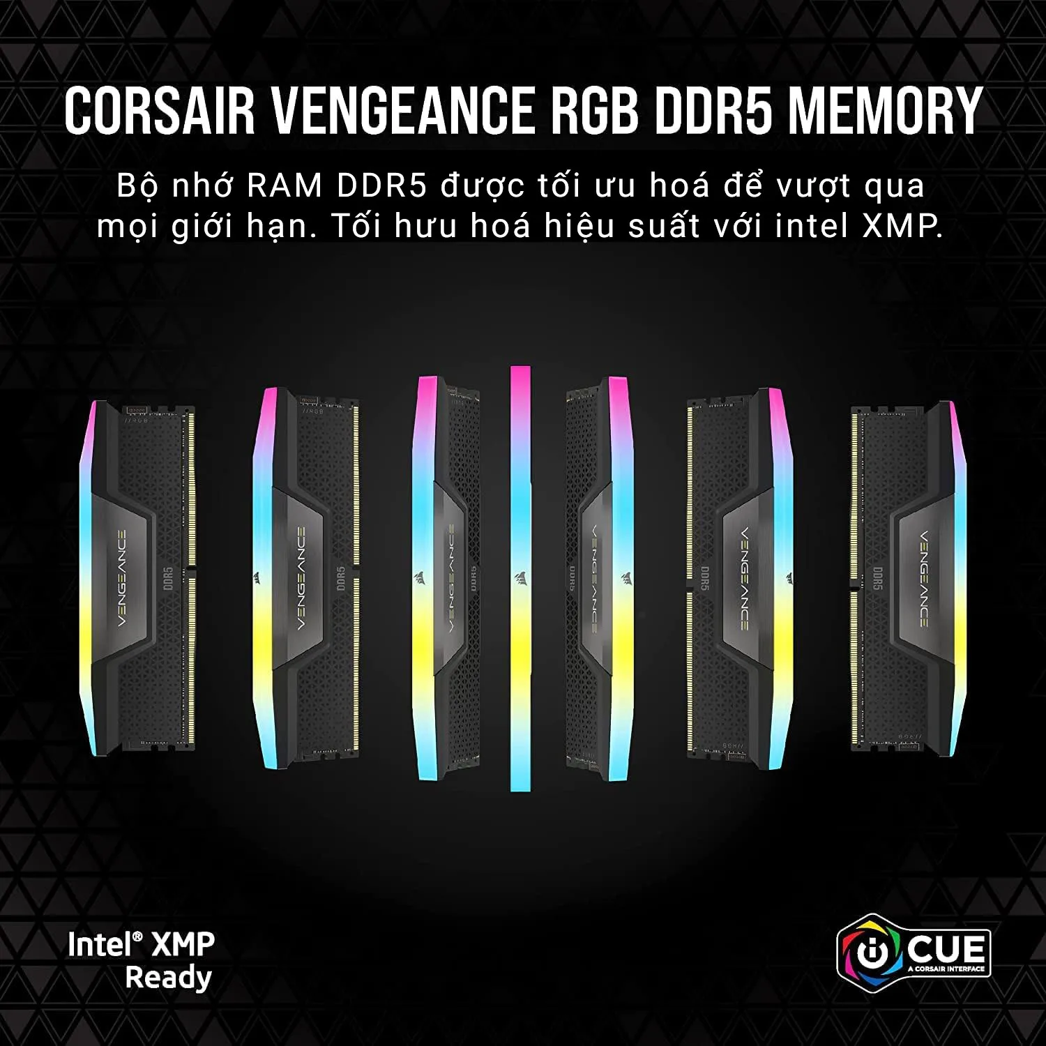 RAM Desktop Corsair Vengeance RGB (CMH64GX5M2B6000C38/CMH64GX5M2D6000C40) 64GB (2x32GB) DDR5 6000MHz