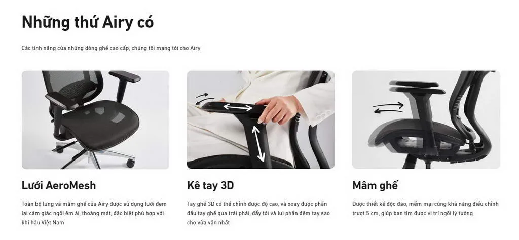 Ghế công thái học HyperWork Airy