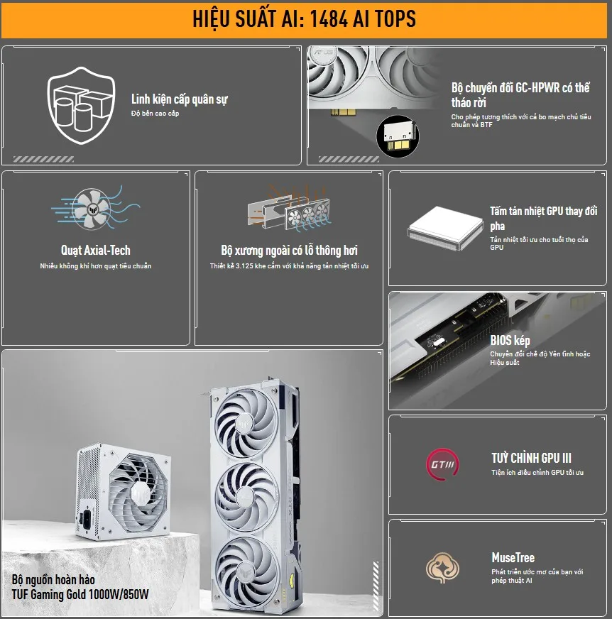 Asus TUF GAMING GeForce RTX 5070 Ti 16G GDDR7 WHITE OC 