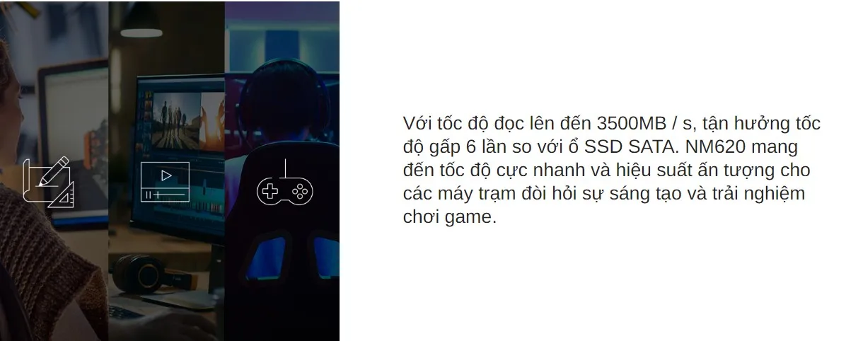 Ổ cứng SSD Lexar NM620 256GB M.2 2280 PCIe 3.0x4 (Đoc 3000MB/s - Ghi 1300MB/s) - (LNM620X256G-RNNNG)`