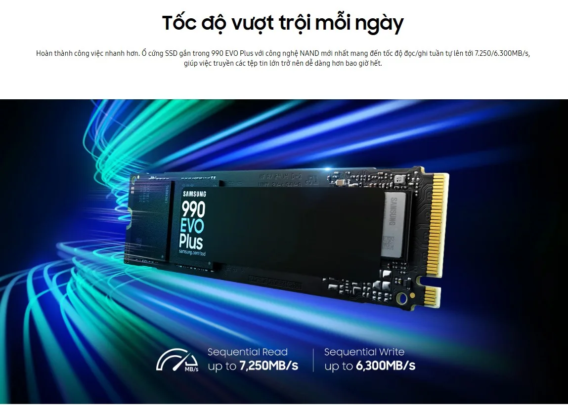 Ổ cứng SSD Samsung 990 EVO Plus PCIe NVMe 4.0x4